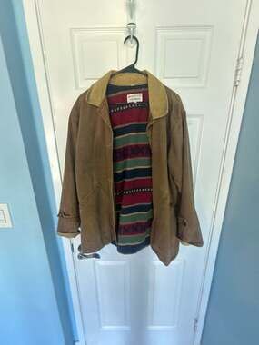 Vtg Brandon Thomas Chore Barn Field Jacket Mens Sz M Flannel Lined Oversized